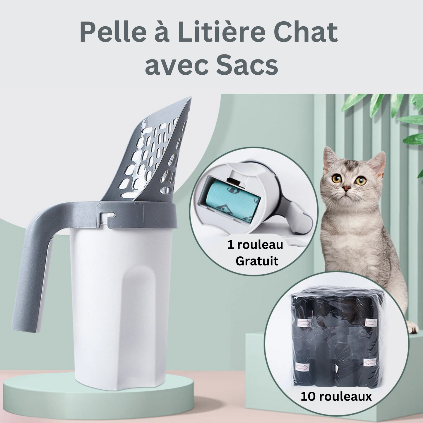 Pelle à Litière pour Chat avec Sacs